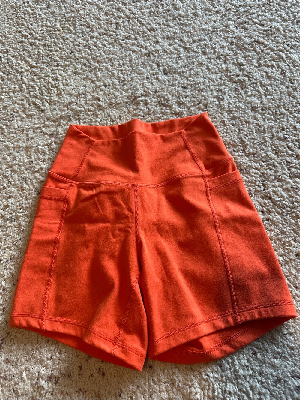 High-Rise Orange Women’s Sculpting Workout Shorts